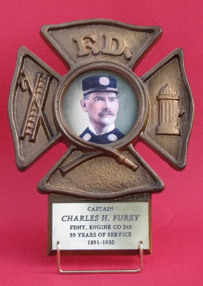 bronze firefighter picture frame